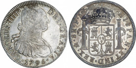Spanish Monarchy
Charles IV
8 Reales. 1795. MÉXICO. F.M. 26,87 grs. (Leves oxidaciones en anverso). Restos de brillo original. Pátina irregular. AC-...