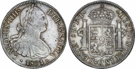 Spanish Monarchy
Charles IV
8 Reales. 1801. MÉXICO. F.T. 26,95 grs. (Leves rayitas). AC-972. EBC-.