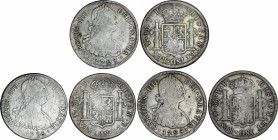 Spanish Monarchy
Charles IV
Lote 3 monedas 8 Reales. 1795, 1797 y 1798. POTOSÍ. P.P. A EXAMINAR. AC-999, 1001, 1002. MBC- a MBC.