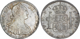 Spanish Monarchy
Charles IV
8 Reales. 1806. POTOSÍ. P.J. 26,96 grs. Pátina irisada. AC-1012. EBC-.