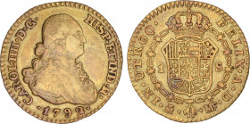 Spanish Monarchy
Charles IV
1 Escudo. 1792. MADRID. M.F. 3,27 grs. AC-1109. MBC.