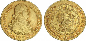 Spanish Monarchy
Charles IV
1 Escudo. 1792. MADRID. M.F. 3,32 grs. (Hojita en anverso). AC-1109. MBC.