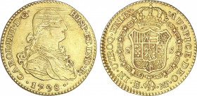 Spanish Monarchy
Charles IV
2 Escudos. 1798. MADRID. M.F. 6,70 grs. (Rayitas de ajuste en anverso). AC-1290. MBC.