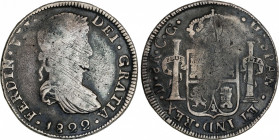 Spanish Monarchy
Ferdinand VII
8 Reales. 1822. DURANGO. C.G. 26,75 grs. Acuñación algo floja, normal en esta pieza. Rayitas de ajuste. Pátina. AC-12...