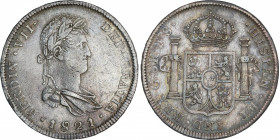 Spanish Monarchy
Ferdinand VII
8 Reales. 1821. GUADALAJARA. F.S. 26,84 grs. (Pequeños golpecitos). Pátina. AC-1210. MBC+.