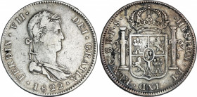 Spanish Monarchy
Ferdinand VII
8 Reales. 1822. GUADALAJARA. F.S. 26,76 grs. Pátina algo irregular. AC-1214. MBC.
