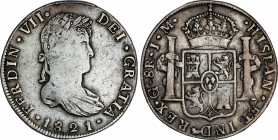 Spanish Monarchy
Ferdinand VII
8 Reales. 1821. GUANAJUATO. J.M. 26,71 grs. Ligera pátina. AC-1217. MBC.