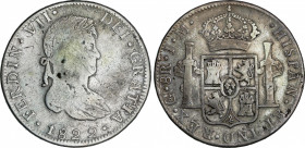 Spanish Monarchy
Ferdinand VII
8 Reales. 1822. GUANAJUATO. J.M. 26,72 grs. Leve pátina. AC-1218. MBC-.