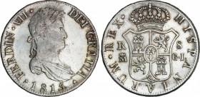 Spanish Monarchy
Ferdinand VII
8 Reales. 1815. MADRID. G.J. 26,78 grs. AC-1269. MBC+.