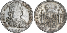 Spanish Monarchy
Ferdinand VII
8 Reales. 1811. MÉXICO. H.J. 26,83 grs. Acuñación floja en parte. AC-1317. MBC+.