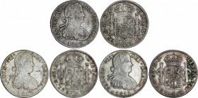 Spanish Monarchy
Ferdinand VII
Lote 3 monedas 8 Reales. 1809, 1810 y 1811. MÉXICO. H.J. 1810 con cinco resellos chinos. A EXAMINAR. AC-1310, 1314, 1...