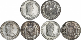 Spanish Monarchy
Ferdinand VII
Lote 3 monedas 8 Reales. 1816, 1817 y 1818. MÉXICO. J.J. A EXAMINAR. AC-1331, 1332, 1333. MBC- a MBC.