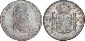 Spanish Monarchy
Ferdinand VII
8 Reales. 1814. POTOSÍ. P.J. 26,95 grs. (Leves rayitas). Pátina. AC-1378. EBC-.