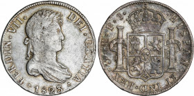 Spanish Monarchy
Ferdinand VII
8 Reales. 1823. POTOSÍ. P.J. 26,81 grs. Pátina. AC-1388. MBC+.