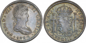 Spanish Monarchy
Ferdinand VII
8 Reales. 1820. ZACATECAS. A.G. 25,68 grs. Acuñación floja en parte normal en esta ceca. Bonita pátina irisada. AC-14...