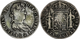 Spanish Monarchy
Ferdinand VII
8 Reales. 1821. ZACATECAS. R.G. 26, 74 grs. Acuñación floja en parte. Pátina. AC-1465. MBC+.
