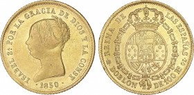 Spanish Monarchy
Elisabeth II
Doblón de 100 Reales. 1850. MADRID. C.L. 8,18 grs. AC-757. MBC.