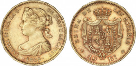 Spanish Monarchy
Elisabeth II
10 Escudos. 1868 (*18-68). MADRID. 8, 43 grs. AC-815. EBC-.