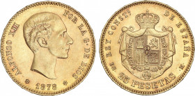 Alfonso XII
25 Pesetas. 1878 (*18-78). E.M.-M. EBC.