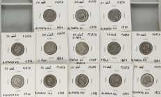 Lots and Collections
Lote 13 monedas 50 Céntimos (12), 10 Centavos de Peso. 1869 a 1926. GOBIERNO PROVISIONAL a ALFONSO XIII. 50 Céntimos: 1869, 70, ...