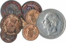Lots and Collections
Lote 10 monedas 1 Céntimo a 2 Pesetas. 1884 a 1911. ALFONSO XII y ALFONSO XIII. 1 Céntimo: 1906 S.L.-V (x4), 2 Céntimos: 1904 S....