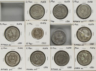 Lots and Collections
Lote 11 monedas 1, 2 Pesetas (9), 50 Centavos de Peso. 1869 a 1933. GOBIERNO PROVISIONAL a ALFONSO XIII. AR. 2 Pesetas 1869, 70,...