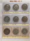 Lots and Collections
Lote 19 monedas 5 Pesetas. 1871 a 1899. AMADEO I, ALFONSO XII, ALFONSO XIII. Todas diferentes. Destacan las de 1892 tipo Pelón y...