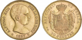 Official Restrikes
20 Pesetas. 1887 (*19-62). P.G.-V. SC.