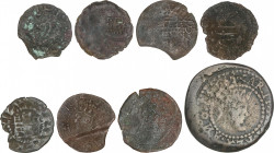 Lots and Collections
Lote 8 monedas Dobler (7) y Cinquena. CARLOS I (2), CARLOS II (2), FELIPE III y FELIPE IV. IBIZA. AE. Diferentes tipos clasifica...
