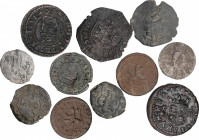 Lots and Collections
Lote 11 monedas. JAUME II, FERRAN II, ALFONSO I, ALFONSO VIII, FELIPE III y FELIPE IV. Incluye óbolo de Jaume II, 1/4 Croat de F...