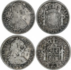 Lots and Collections
Lote 2 monedas 8 Reales. CARLOS III y CARLOS IV. 1777 Potosí PR AC-1174 y 1795 México FM AC-958. Ambas con resellos chinos. BC a...