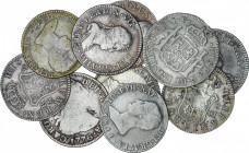 Lots and Collections
Lote 10 monedas 2 (8) y 4 Reales (2). CARLOS III, CARLOS IV, FERNANDO VII y JOSÉ NAPOLEÓN. Diferentes cecas: Cadiz, Catalunya, M...