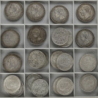 Lots and Collections
Lote 22 monedas 5 (8) y 100 Pesetas (14). 1877 a 1966. ALFONSO XII, ALFONSO XIII y ESTADO ESPAÑOLl. AR. Todas de plata. Incluye ...