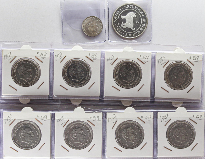 Lots and Collections
Lote 48 monedas 1, 50 (46) y 2.000 Pesetas. 1896, 1957 y 1...