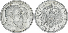 World Coins
German States
5 Marcos. 1906. FEDERICO I. BADEN. 27,76 grs. AR. Bodas de Oro. KM-277. EBC +.
