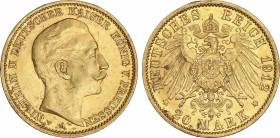 World Coins
German States
20 Marcos. 1912-A. GUILLERMO II. PRUSIA. BERLÍN. 7,97 grs. AU. (Pequeños golpecitos y rayitas). Brillo original. Fr-3831; ...