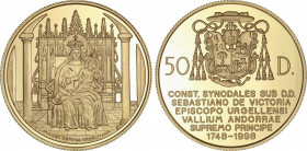 World Coins
Andorra
50 Diners. 1998. 15,54 grs. AU. 250 Aniversario Constitución. Virgen con niño. Tirada:1998 piezas. En estuche original con certi...