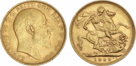 World Coins
Australia
Soberano. 1902-P. EDUARDO VII. PERTH. 7,95 grs. AU. Fr-34; KM-15. MBC+.