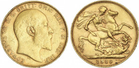World Coins
Australia
Soberano. 1910-P. EDUARDO VII. PERTH. 7,96 grs. AU. (Golpecito en canto). KM-15. MBC.