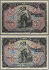 Spanish Banknotes
Spanish Banknotes
Lote 2 billetes 50 Pesetas. 24 de Septiembre 1906. Serie B y C. Sello en seco GOBIERNO PROVISIONAL. (Serie C, ag...