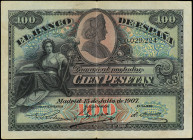 Spanish Banknotes
Spanish Banknotes
100 Pesetas. 15 Julio 1907. Catedral de Sevilla. (Leves roturas en margen). . Ed-320. MBC.