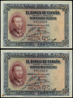 Spanish Banknotes
Spanish Banknotes
Lote 2 billetes 25 Pesetas. 12 Octubre 1926. San Francisco Xavier. Sin serie. (Los dos con manchita de óxido y c...