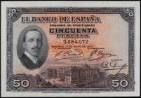 Spanish Banknotes
Spanish Banknotes
Lote 2 billetes 50 Pesetas. 17 mayo 1927. Alfonso XIII. Sello en seco GOBIERNO PROVISIONAL DE LA REPÚBLICA. (Lev...