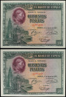 Spanish Banknotes
Spanish Banknotes
Lote 2 billetes 500 Pesetas. 15 Agosto 1928. Cardenal Cisneros. Pareja correlativa. (Levísimas arruguitas en mar...
