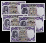 Spanish Banknotes
Spanish Banknotes
Lote 5 billetes 100 Pesetas. 25 Abril 1931. Fernández de Córdoba. Todos correlativos.
 Ed-360. SC.
