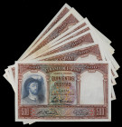 Spanish Banknotes
Spanish Banknotes
Lote 15 billetes 500 Pesetas. 25 Abril 1931. Elcano. Todos correlativos. Apresto original. (Manchas difusas en l...