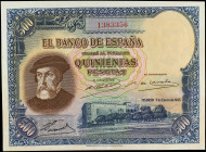 Spanish Banknotes
Spanish Banknotes
500 Pesetas. 7 Enero 1935. Hernán Cortés. (Leves manchas en la parte inferior, una esquina muy ligeramente redon...