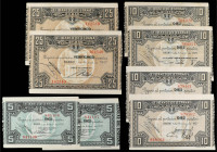 Spanish Banknotes
Civil War
Lote 8 billetes 5 (2), 10 (4) y 25 Pesetas (2). 1937. BANCO DE ESPAÑA. BILBAO. Antefirmas: Banco central, Banco de Vizca...