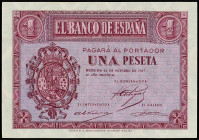 Spanish Banknotes
Estado Español
1 Peseta. 12 Octubre 1937. Serie E. Ed-425a. SC.