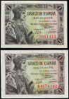 Spanish Banknotes
Estado Español
Lote 2 billetes 1 Peseta. 21 Mayo 1943. Fernando ´El Católico´. Sin serie y Serie A. (Uno con leve arruguita en esq...